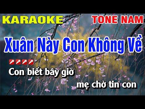Karaoke Xuân Này Con Không Về Tone Nam Nhạc Sống | Nguyễn Linh