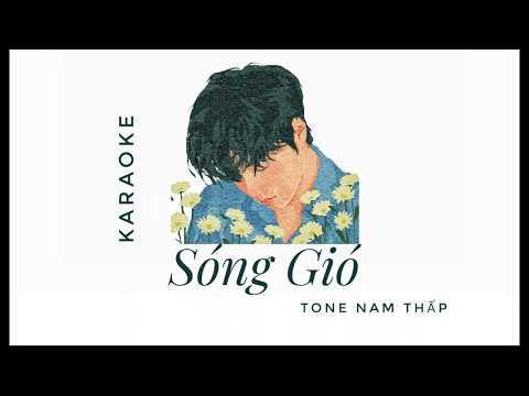 Sóng Gió Tone Nam thấp Karaoke