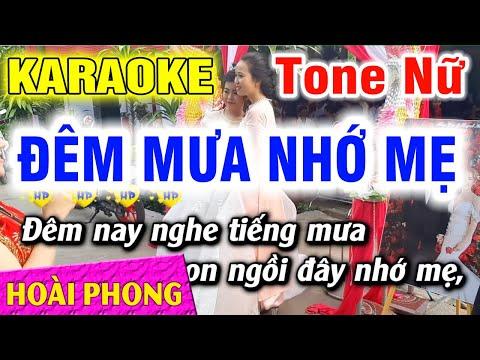 Đêm Mưa Nhớ Mẹ Karaoke Tone Nữ Nhạc Sống Mới Nhất | Hoài Phong Organ