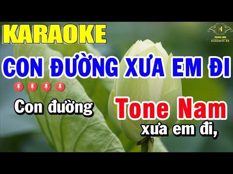 Con Đường Xưa Em Đi Karaoke Tone Nam Nhạc Sống | Trọng Hiếu
