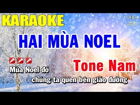 Hai Mùa Noel Karaoke Tone Nam Nhạc Sống | Trọng Hiếu