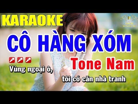 Karaoke Cô Hàng Xóm Tone Nam Nhạc Sống | Trọng Hiếu