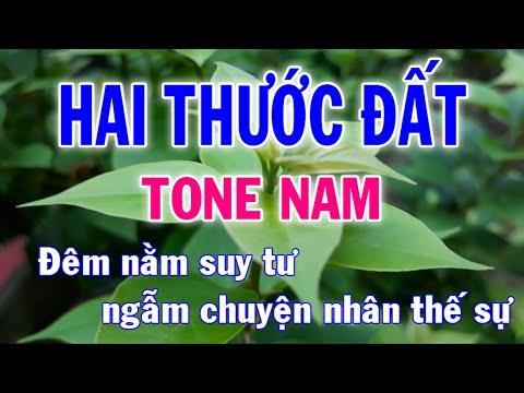 Karaoke Hai Thước Đất Tone Nam Nhạc Sống l Nhật Nguyễn